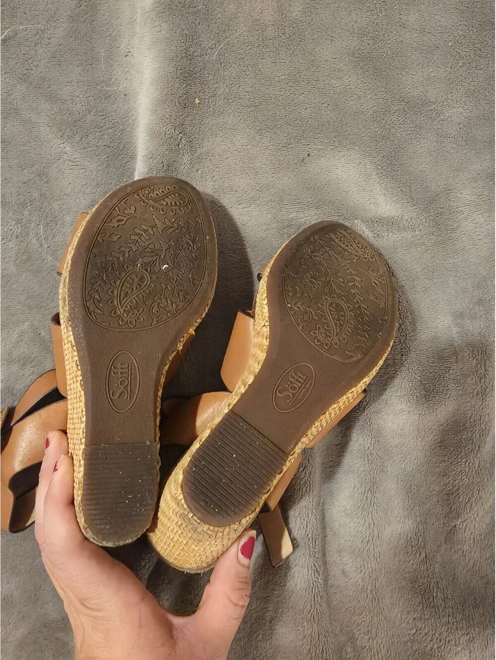 Sofft Brown Leather Platform Wedges | High Heels, Size 6